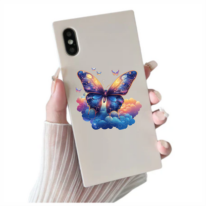 Butterfly Purple Blue Clouds Flying Vinyl Sticker Decal