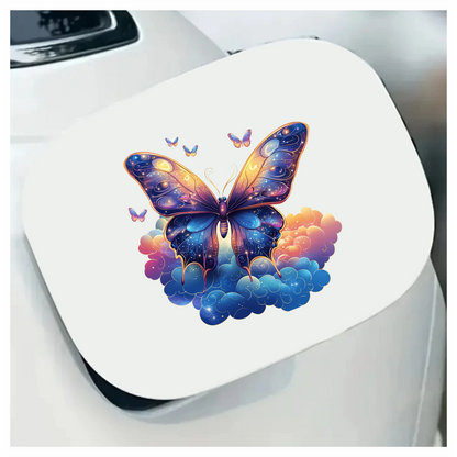 Butterfly Purple Blue Clouds Flying Vinyl Sticker Decal