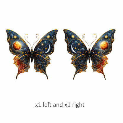Butterfly Blue Moon Stars Planet Vinyl Sticker Decal