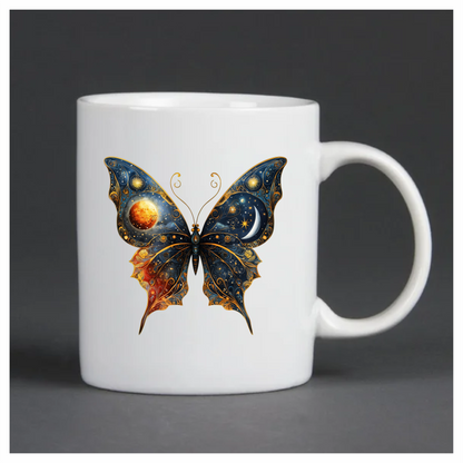 Butterfly Blue Moon Stars Planet Vinyl Sticker Decal