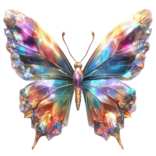 Crystal Butterfly Colorful Sparkling Wings Vinyl Sticker Decal