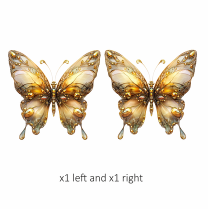 Butterfly Gold Color Insect Detailed Elegant Vinyl Sticker Decal
