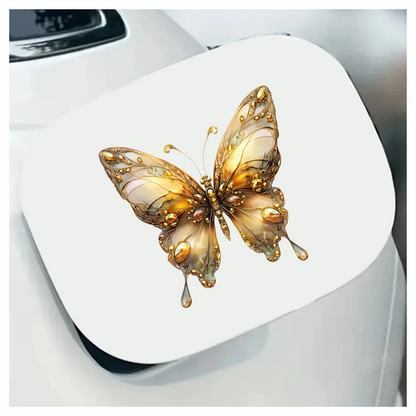Butterfly Gold Color Insect Detailed Elegant Vinyl Sticker Decal