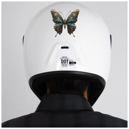 Butterfly Golden Blue Jewel Vinyl Sticker Decal