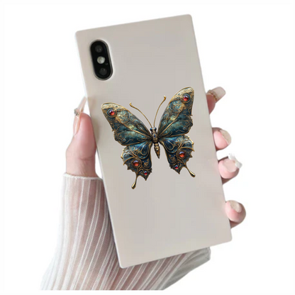 Butterfly Golden Blue Jewel Vinyl Sticker Decal