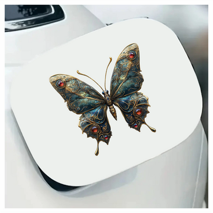 Butterfly Golden Blue Jewel Vinyl Sticker Decal