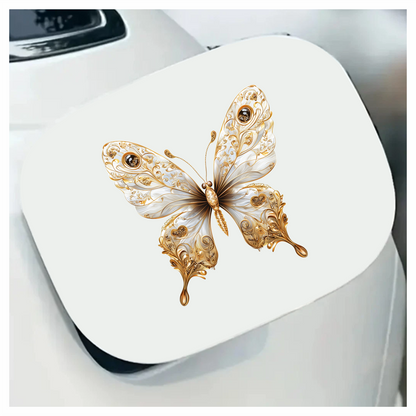 White Butterfly Gold Vinyl Sticker Decal