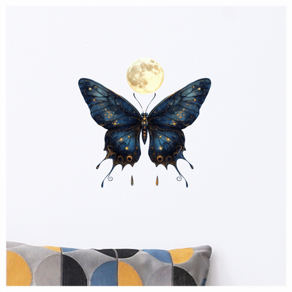 Blue Butterfly Moon Glow Vinyl Sticker Decal