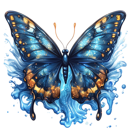 Blue Butterfly Water Vinyl Sticker Decal