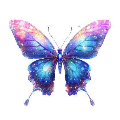 Butterfly Blue Sparkles Wings Colorful Bright Vinyl Sticker Decal