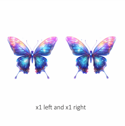 Butterfly Blue Sparkles Wings Colorful Bright Vinyl Sticker Decal