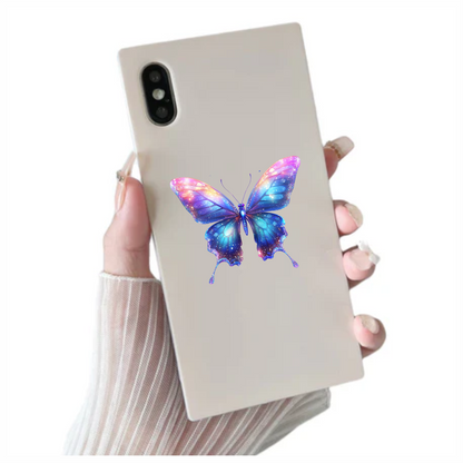 Butterfly Blue Sparkles Wings Colorful Bright Vinyl Sticker Decal