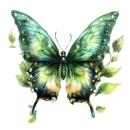 Green Butterfly Leaves Dripping Nature Vinyl Sticker Decal