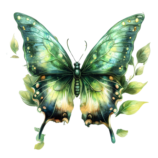 Green Butterfly Leaves Dripping Nature Vinyl Sticker Decal