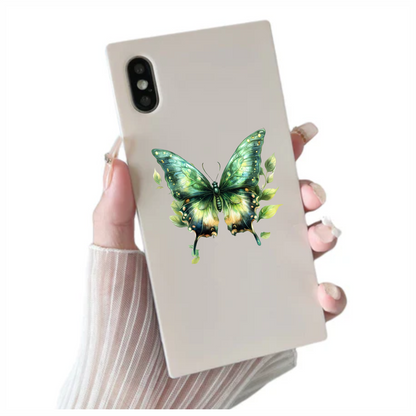 Green Butterfly Leaves Dripping Nature Vinyl Sticker Decal