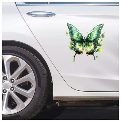 Green Butterfly Leaves Dripping Nature Vinyl Sticker Decal