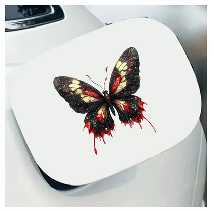Black Butterfly Red Color Elegant Design Vinyl Sticker Decal
