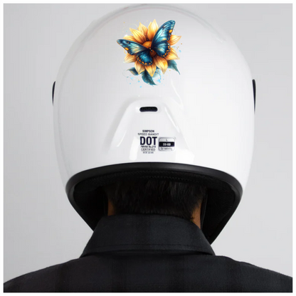 Butterfly Yellow Flower Blue Color Vinyl Sticker Decal