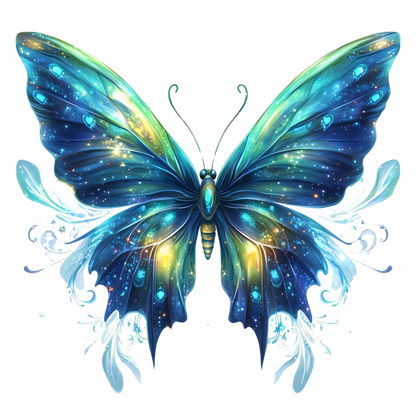 Butterfly Blue Sparkles Wings Animal Vinyl Sticker Decal