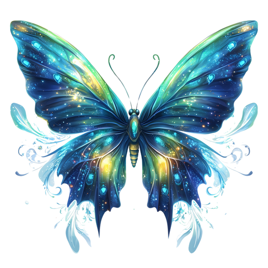 Butterfly Blue Sparkles Wings Animal Vinyl Sticker Decal