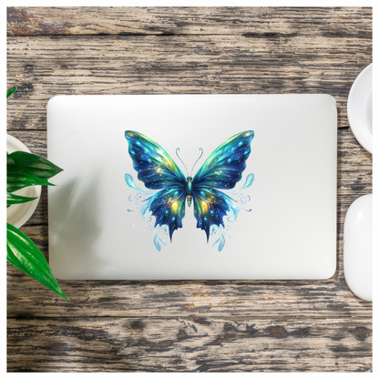 Butterfly Blue Sparkles Wings Animal Vinyl Sticker Decal