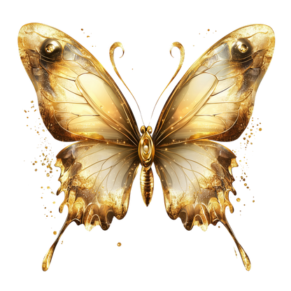 Gold Butterfly Insect Metallic Shiny Vinyl Sticker Decal