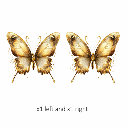 Gold Butterfly Insect Metallic Shiny Vinyl Sticker Decal
