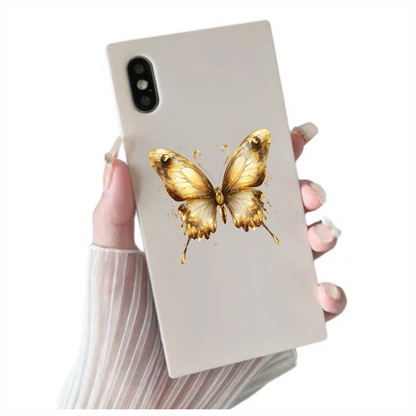 Gold Butterfly Insect Metallic Shiny Vinyl Sticker Decal