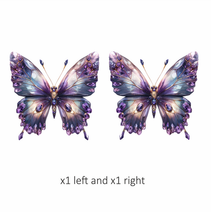 Butterfly Purple Gemstones Sparkling Wings Vinyl Sticker Decal