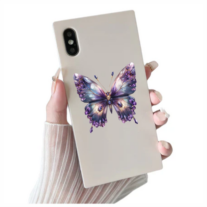 Butterfly Purple Gemstones Sparkling Wings Vinyl Sticker Decal