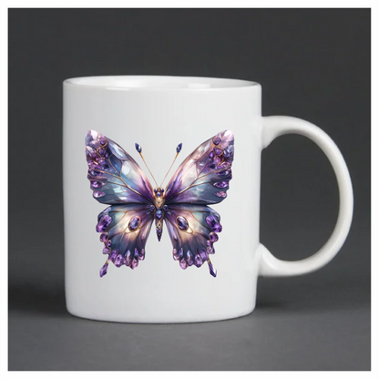 Butterfly Purple Gemstones Sparkling Wings Vinyl Sticker Decal