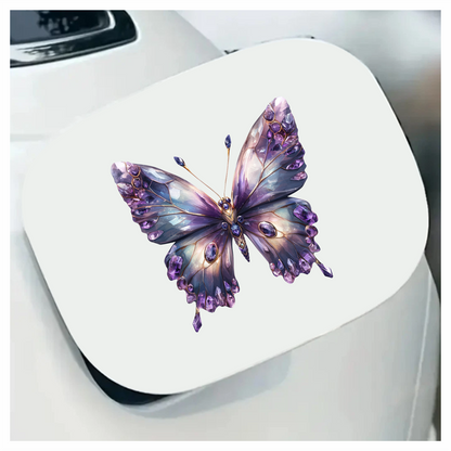 Butterfly Purple Gemstones Sparkling Wings Vinyl Sticker Decal
