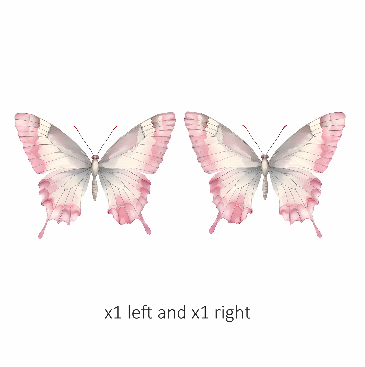Pink Butterfly Insect White Vinyl Sticker Decal