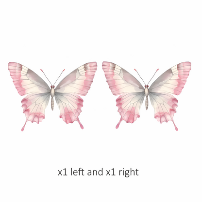 Pink Butterfly Insect White Vinyl Sticker Decal