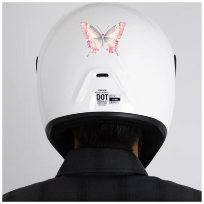 Pink Butterfly Insect White Vinyl Sticker Decal