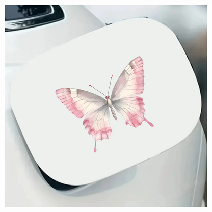 Pink Butterfly Insect White Vinyl Sticker Decal
