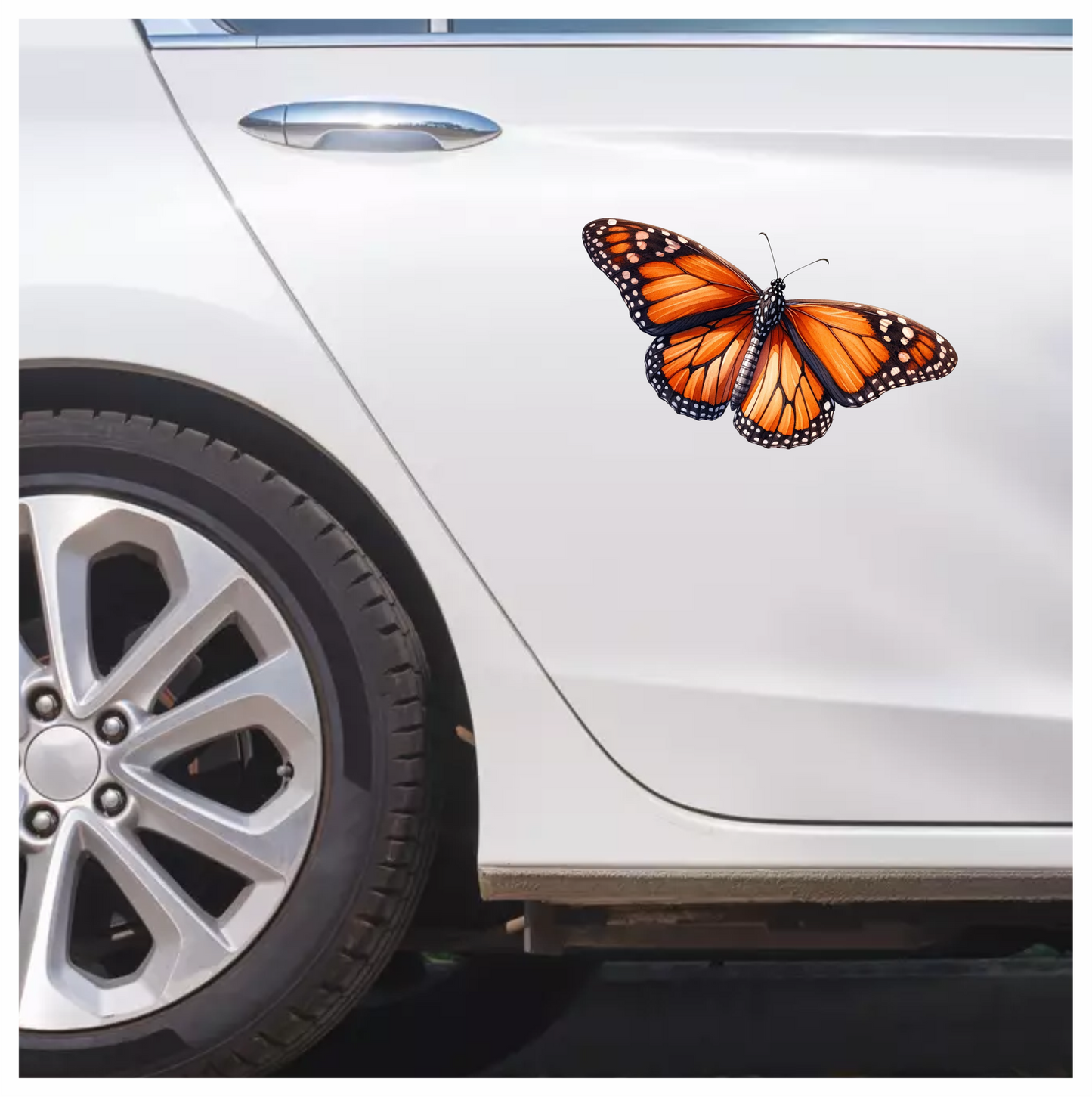 Monarch Butterfly Orange Black Wings Vinyl Sticker Decal