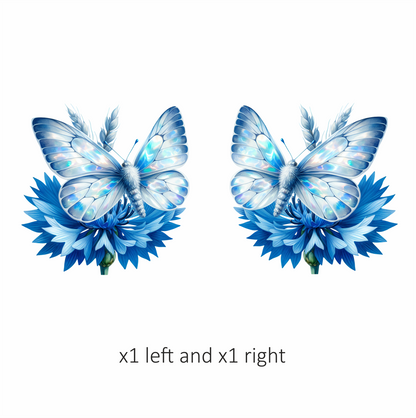 Blue Butterfly Flower Nature Vinyl Sticker Decal