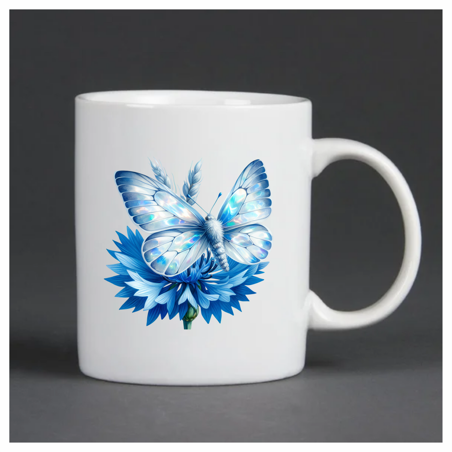 Blue Butterfly Flower Nature Vinyl Sticker Decal