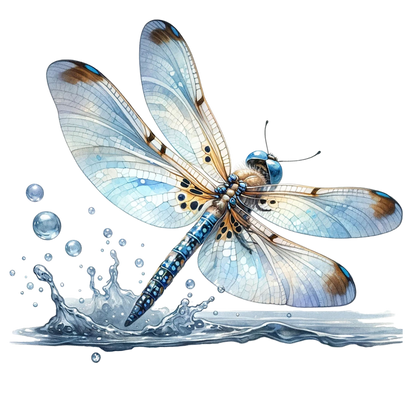 Dragonfly Blue Water Splash Vinyl Sticker Decal