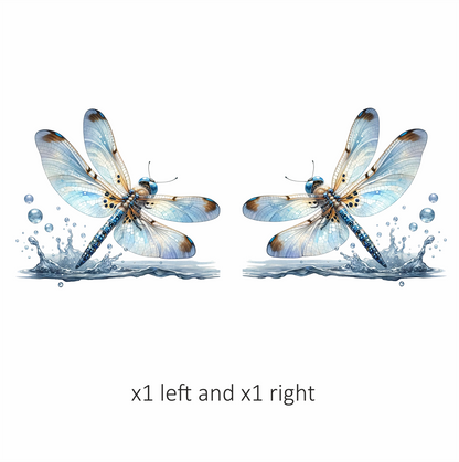Dragonfly Blue Water Splash Vinyl Sticker Decal
