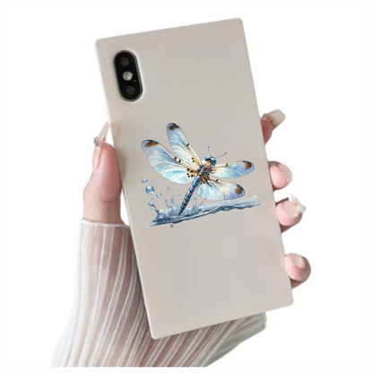 Dragonfly Blue Water Splash Vinyl Sticker Decal