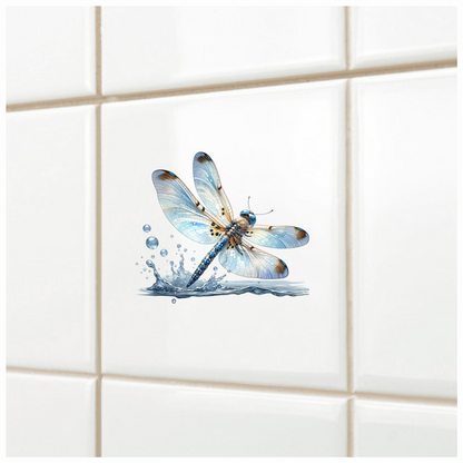 Dragonfly Blue Water Splash Vinyl Sticker Decal