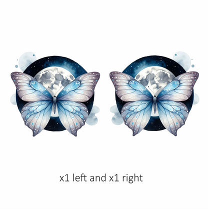 Butterfly Moon Blue Night Sky Vinyl Sticker Decal