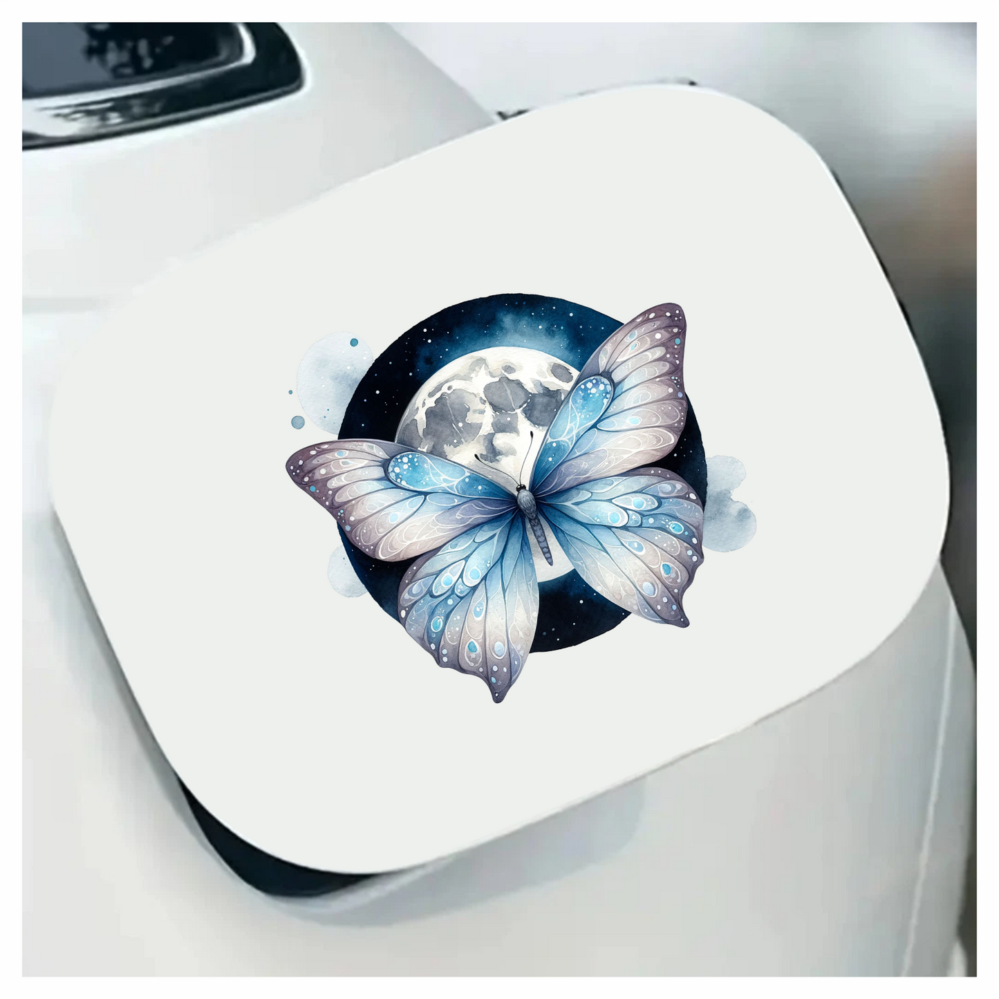 Butterfly Moon Blue Night Sky Vinyl Sticker Decal