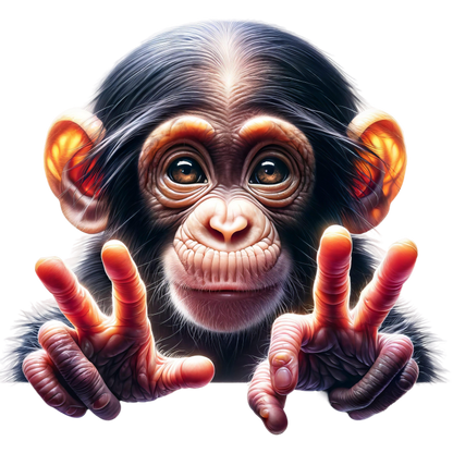 Monkey Brown Fur Cute Eyes Peace Vinyl Sticker Decal