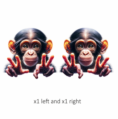 Monkey Brown Fur Cute Eyes Peace Vinyl Sticker Decal