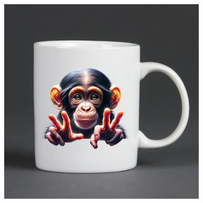 Monkey Brown Fur Cute Eyes Peace Vinyl Sticker Decal