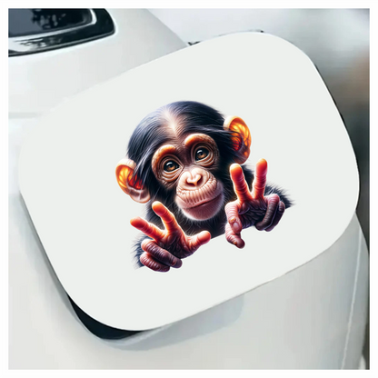 Monkey Brown Fur Cute Eyes Peace Vinyl Sticker Decal