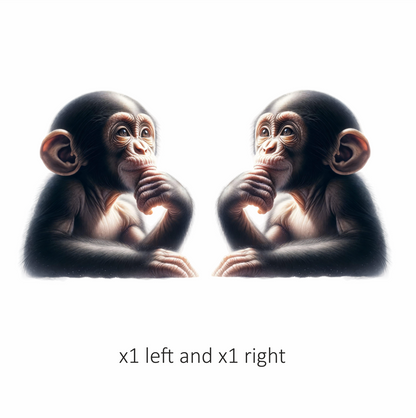 Monkey Black Thoughtful Animal Vinyl Sticker Decal